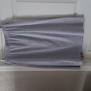 Denim & Co. Midi Skirt Striped Size Large